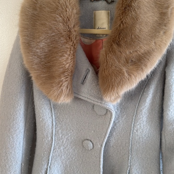 ANTHROPOLOGIE SIZE 4 elevenses beatrix coat *RARE* fur collar, ice queen - Picture 2 of 9